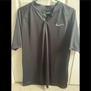 Black Nike collarless polo Size L